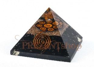 Orgonitová pyramída "BLACK TOURMALINE & SPIRAL"