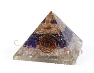 Orgonitová pyramída "AMETHYST KRYSTAL & SPIRAL"