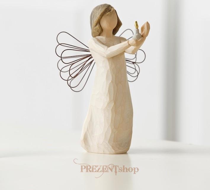Anjel nádeje-nový  "Každý deň skrýva novú nádej" 26235 Angel of Hope Willow Tree